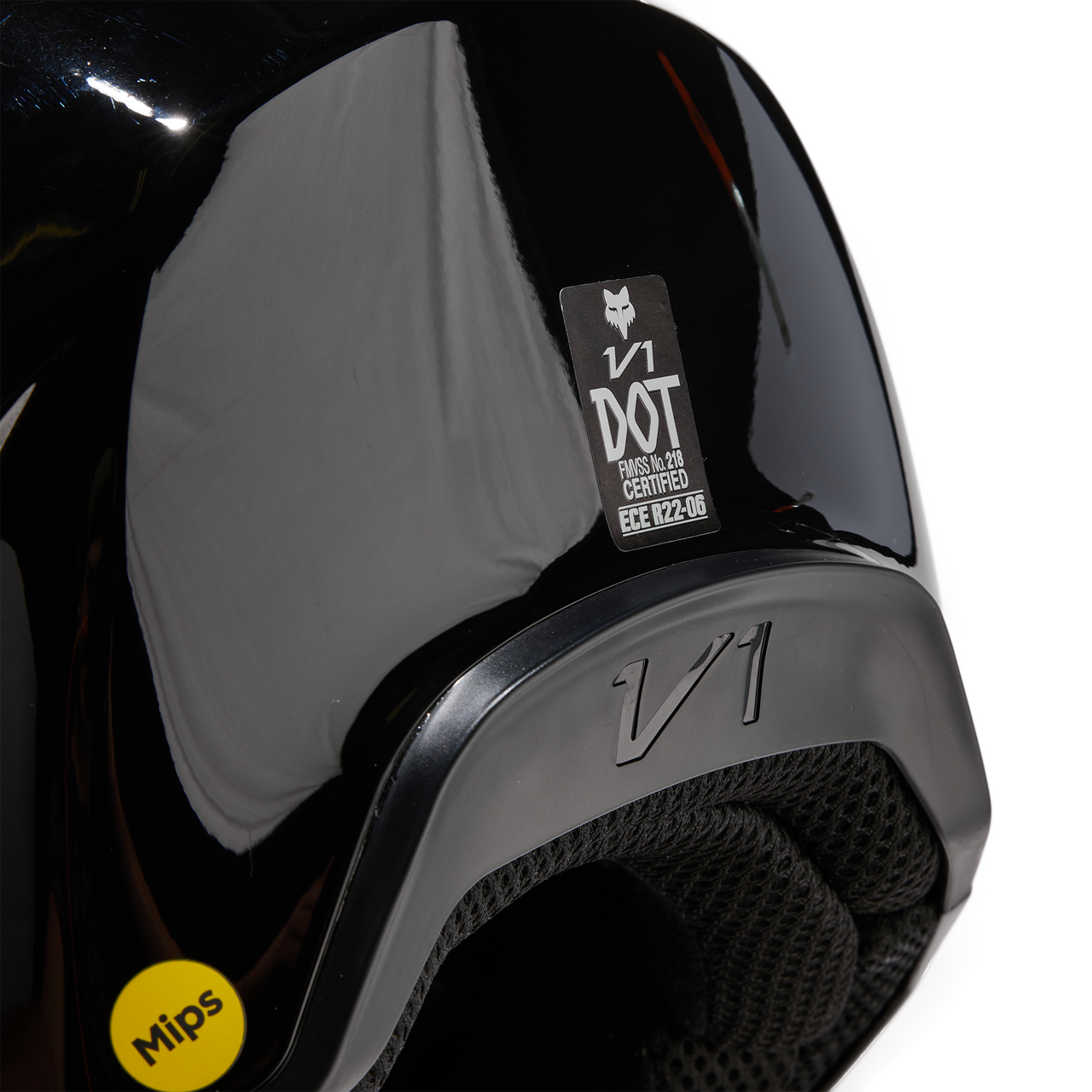 Fox V1 Solid Helmet Adult Gloss Black