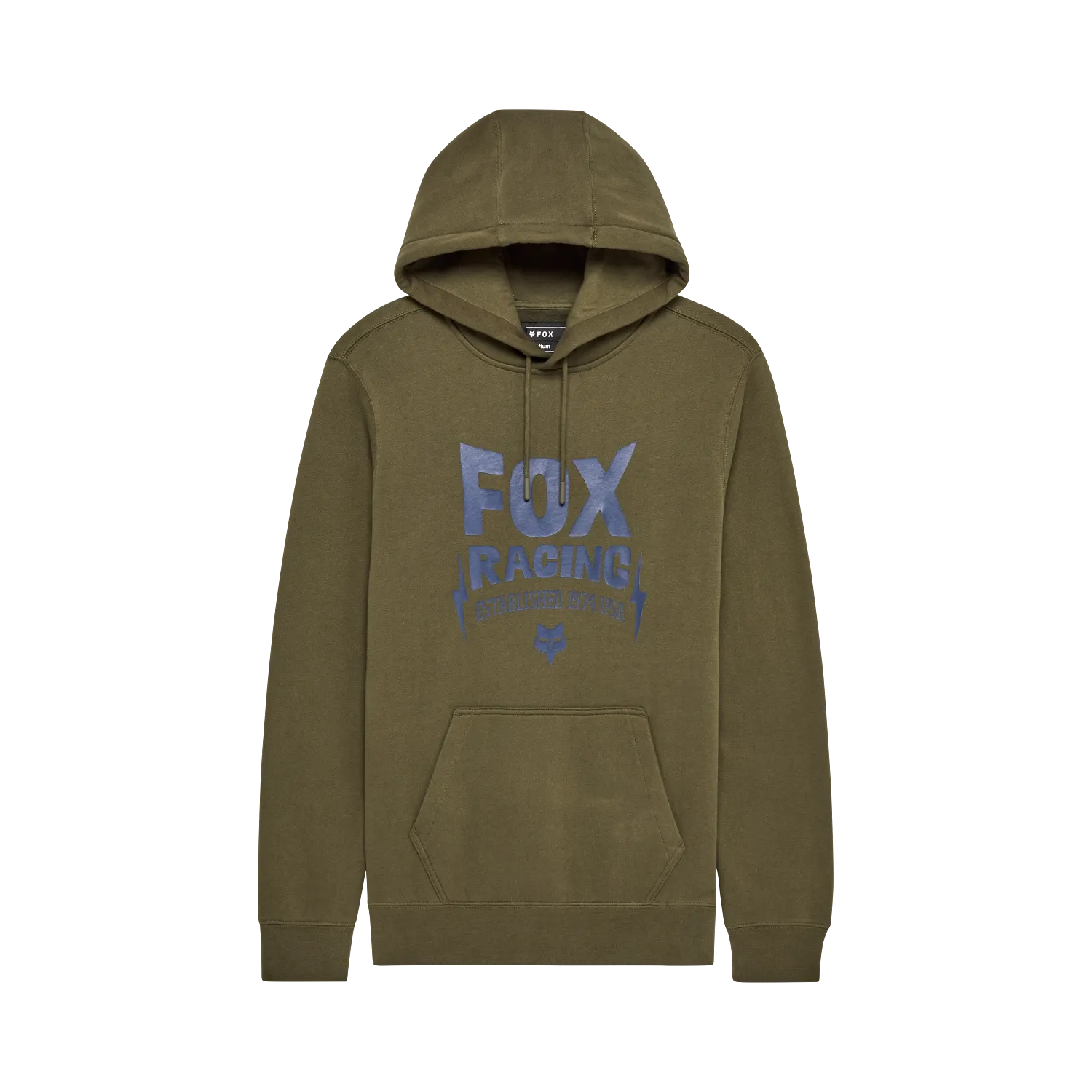 Fox Bolt Pullover Hoddie Fleece Adult Olive Green
