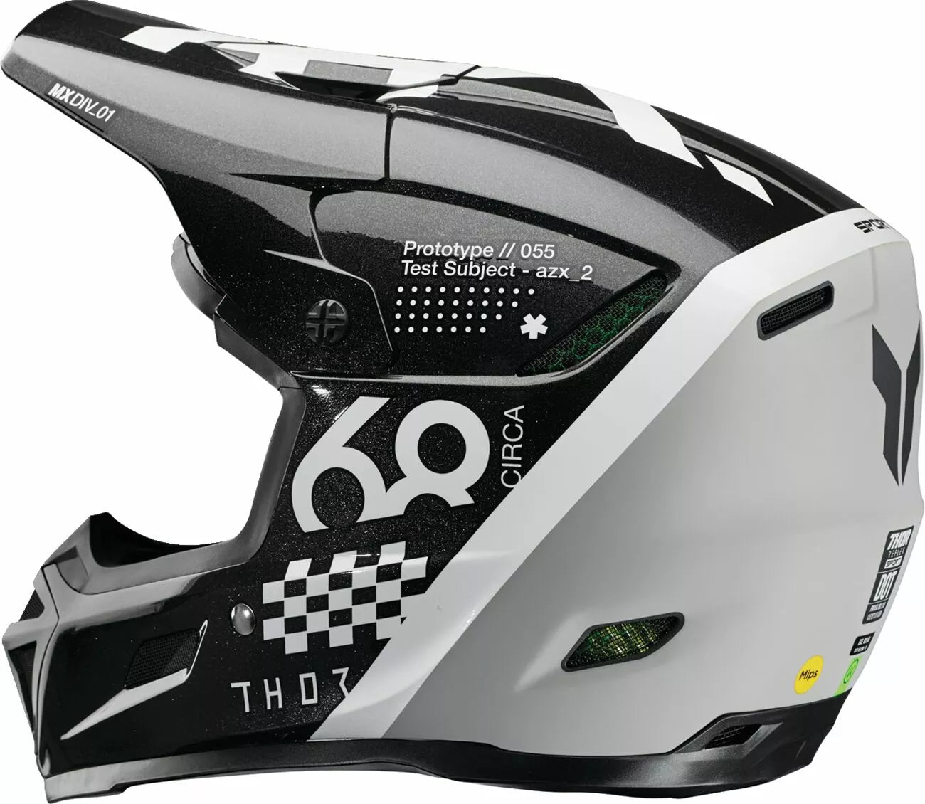 Thor Reflex Sport Fiberglass Helmet Adult Black/White