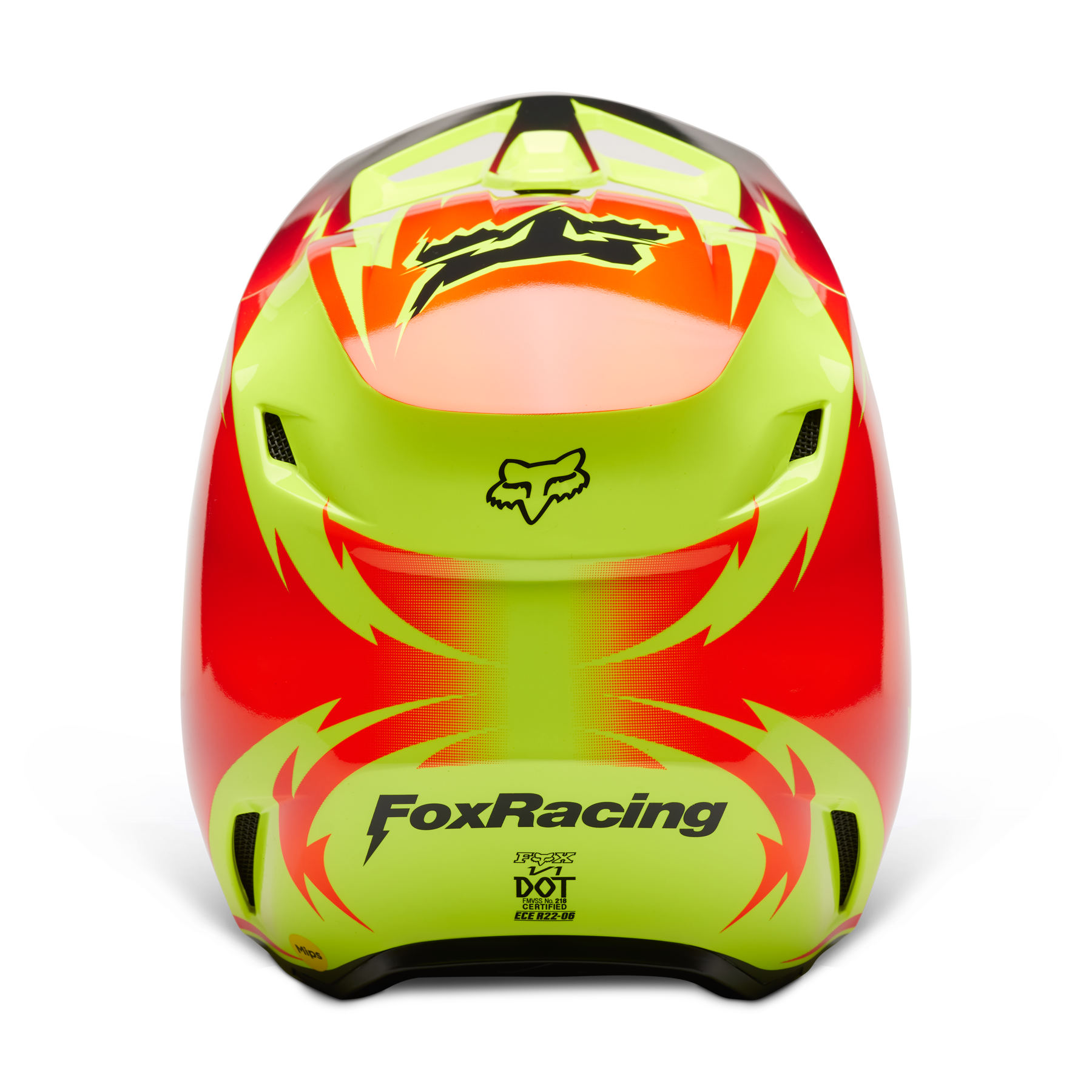 Fox Racing V1 Statk Helmet Adult Red/Yellow Mips