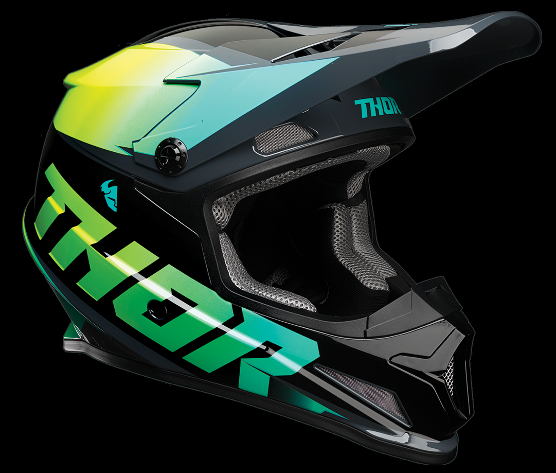 Thor Sector Fader Helmet Adult Teal / Acid