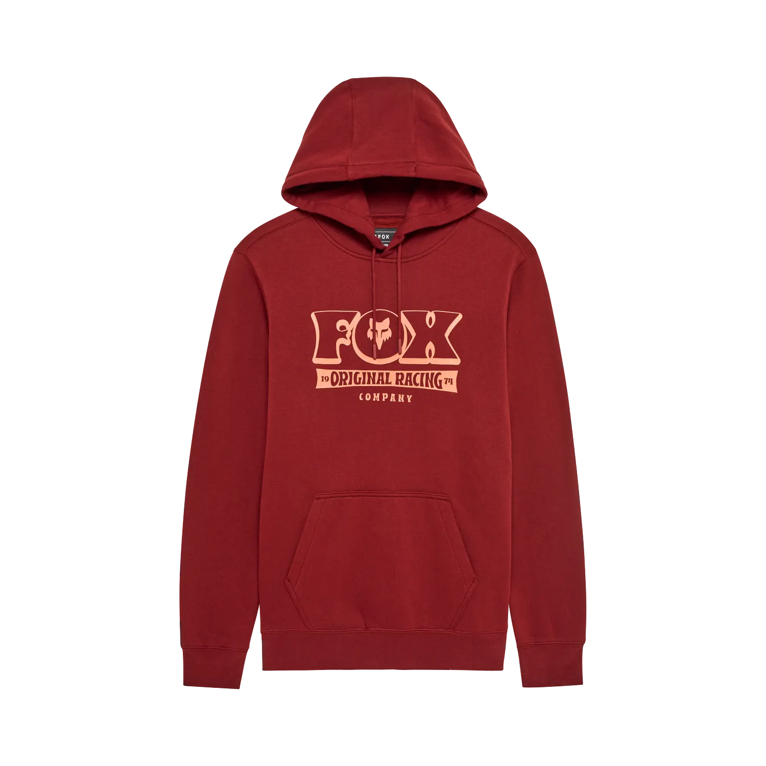 Fox Banner Pullover Hoddie Fleece Adult Rust Red