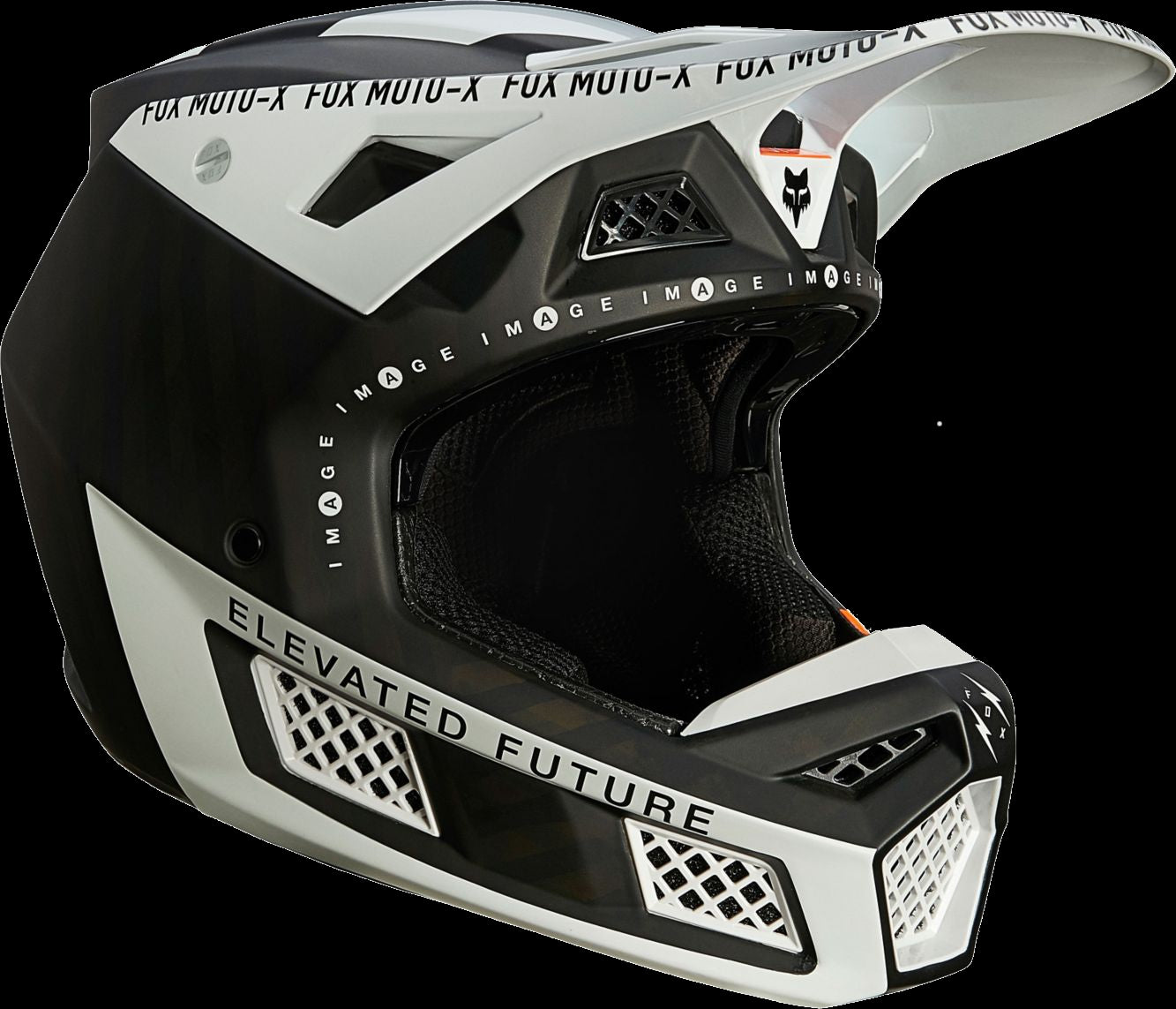 Fox Racing V3 RS Rigz Adult Helmet Black / White