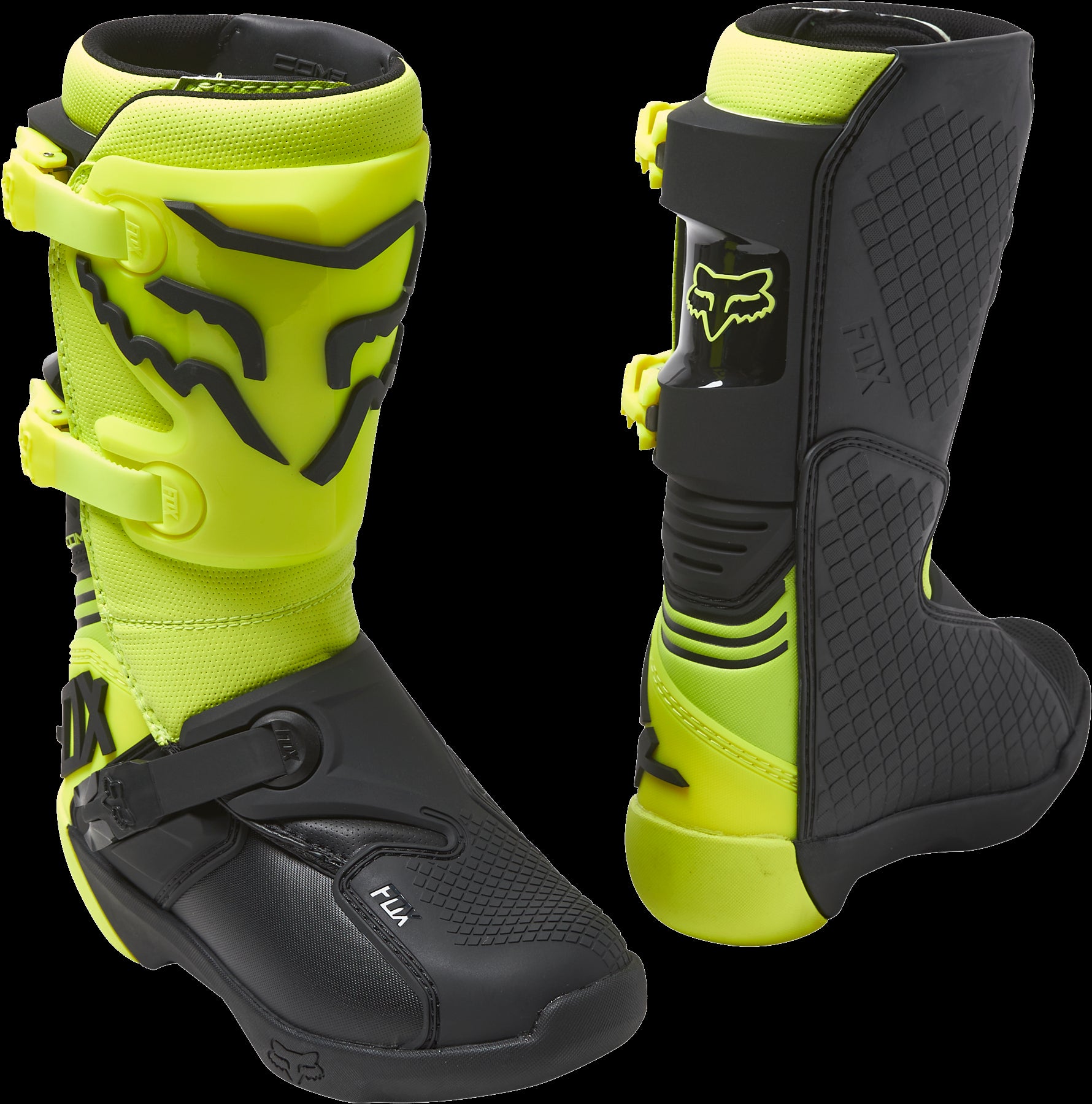 Fox Racing Comp Youth Boots Yellow / Black
