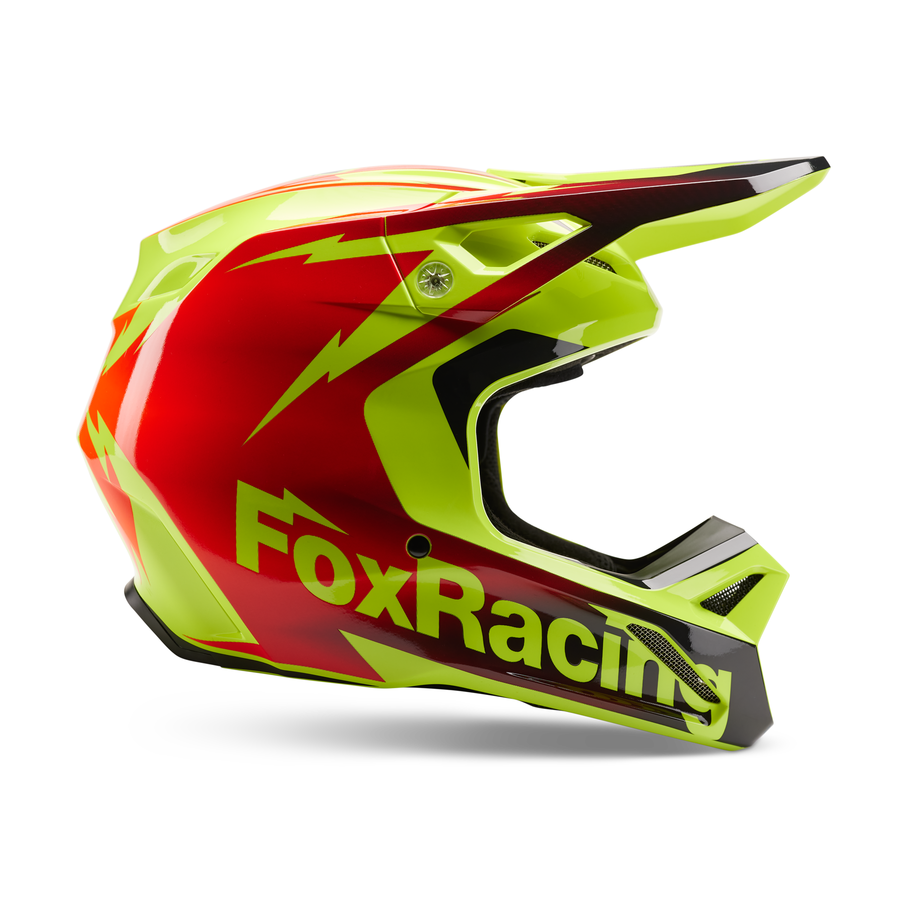 Fox Racing V1 Statk Helmet Adult Red/Yellow Mips