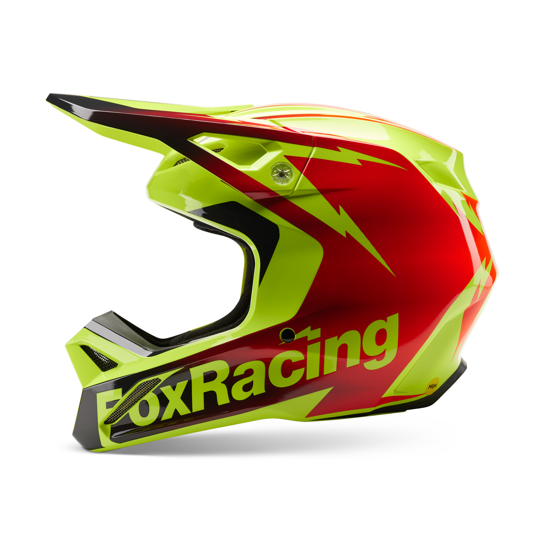 Fox Racing V1 Statk Helmet Adult Red/Yellow Mips
